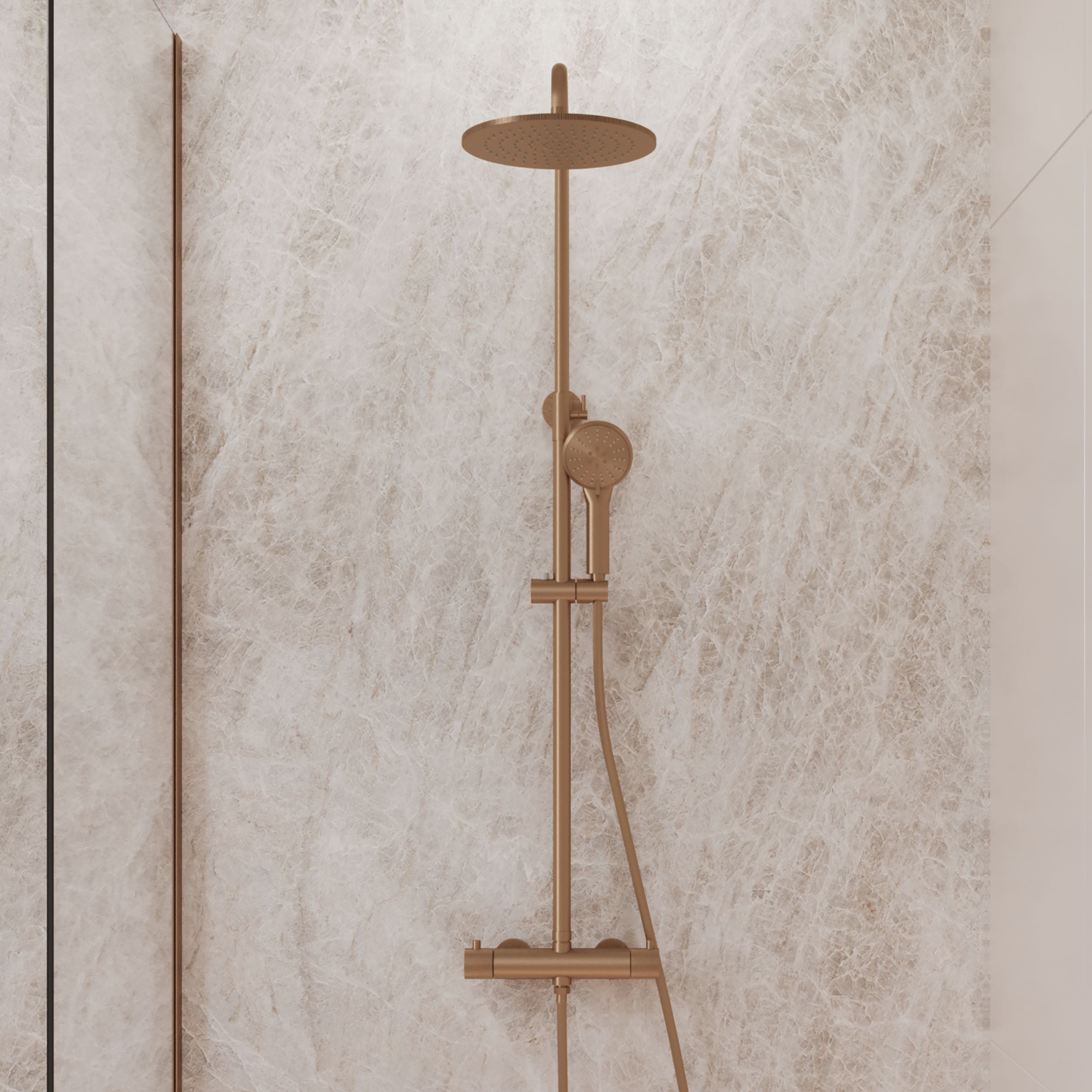 High-End Liora | Opbouw Regendouche | Mat Brons