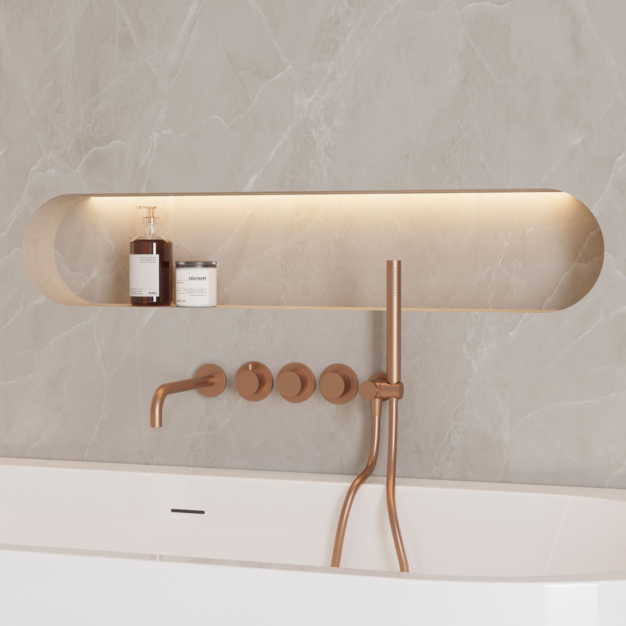 High-End Liora | Inbouw Badkraan | Mat Brons