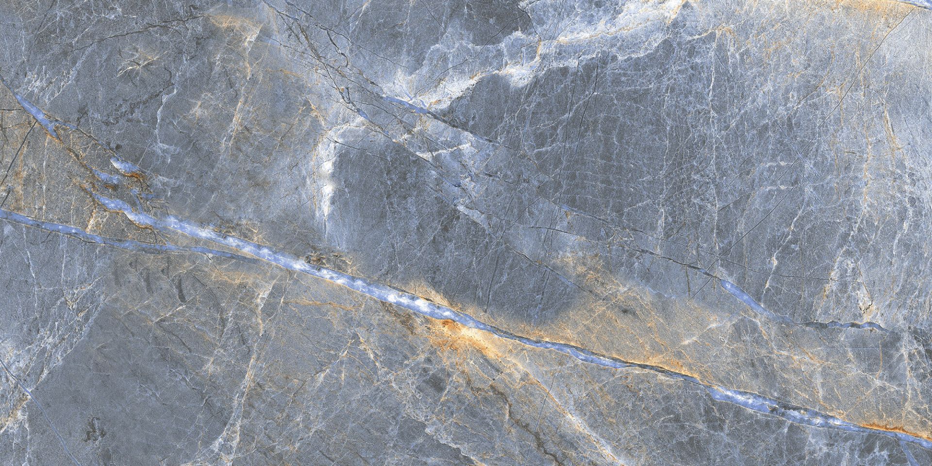 Vezuv Blue | Tegel 60x120 cm | Gepolijst Grijs Marmerlook