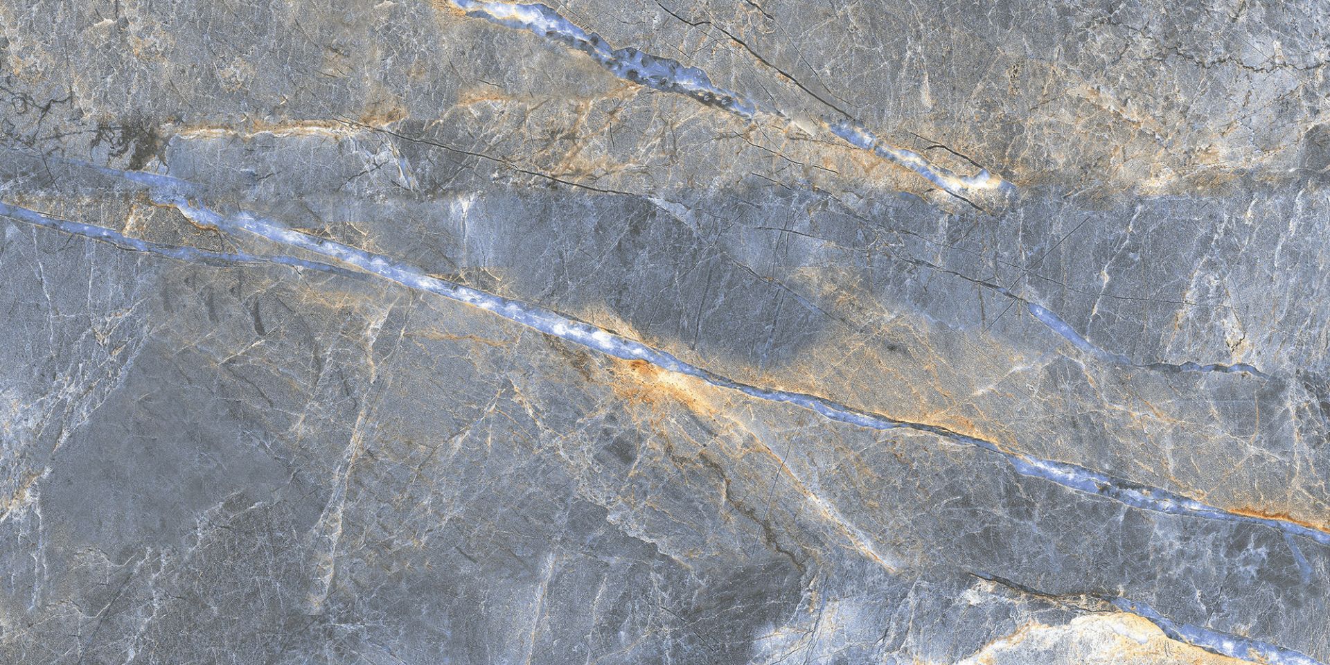 Vezuv Blue | Tegel 60x120 cm | Gepolijst Grijs Marmerlook