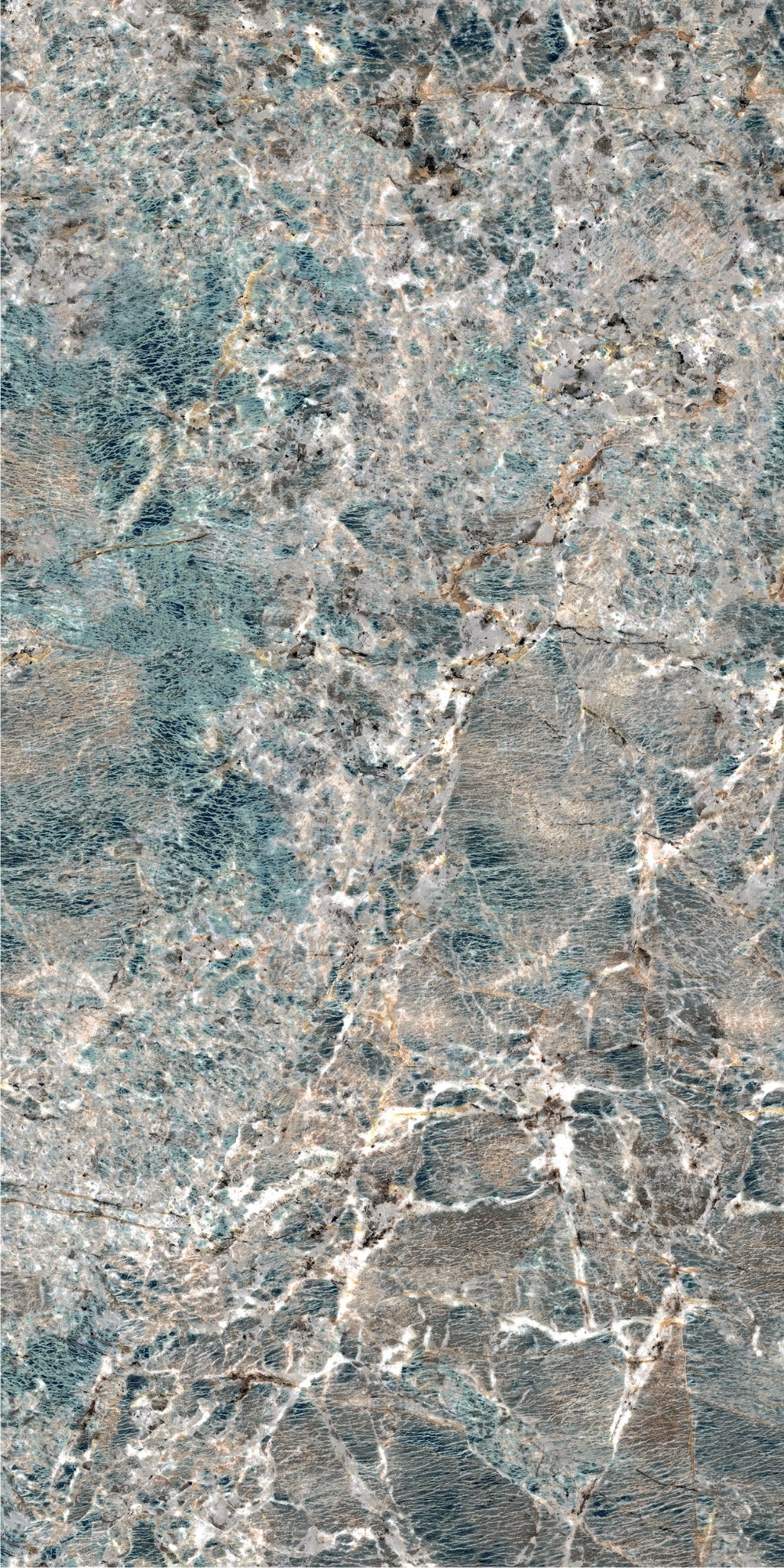 Amazonite Crystal | 120x240cm | Hoogglans Blauw Marmerlook