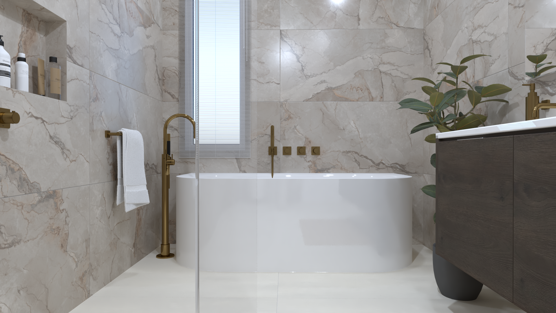 Adel Mink | Tegel 60x120 cm | Hoogglans Bruin Marmerlook