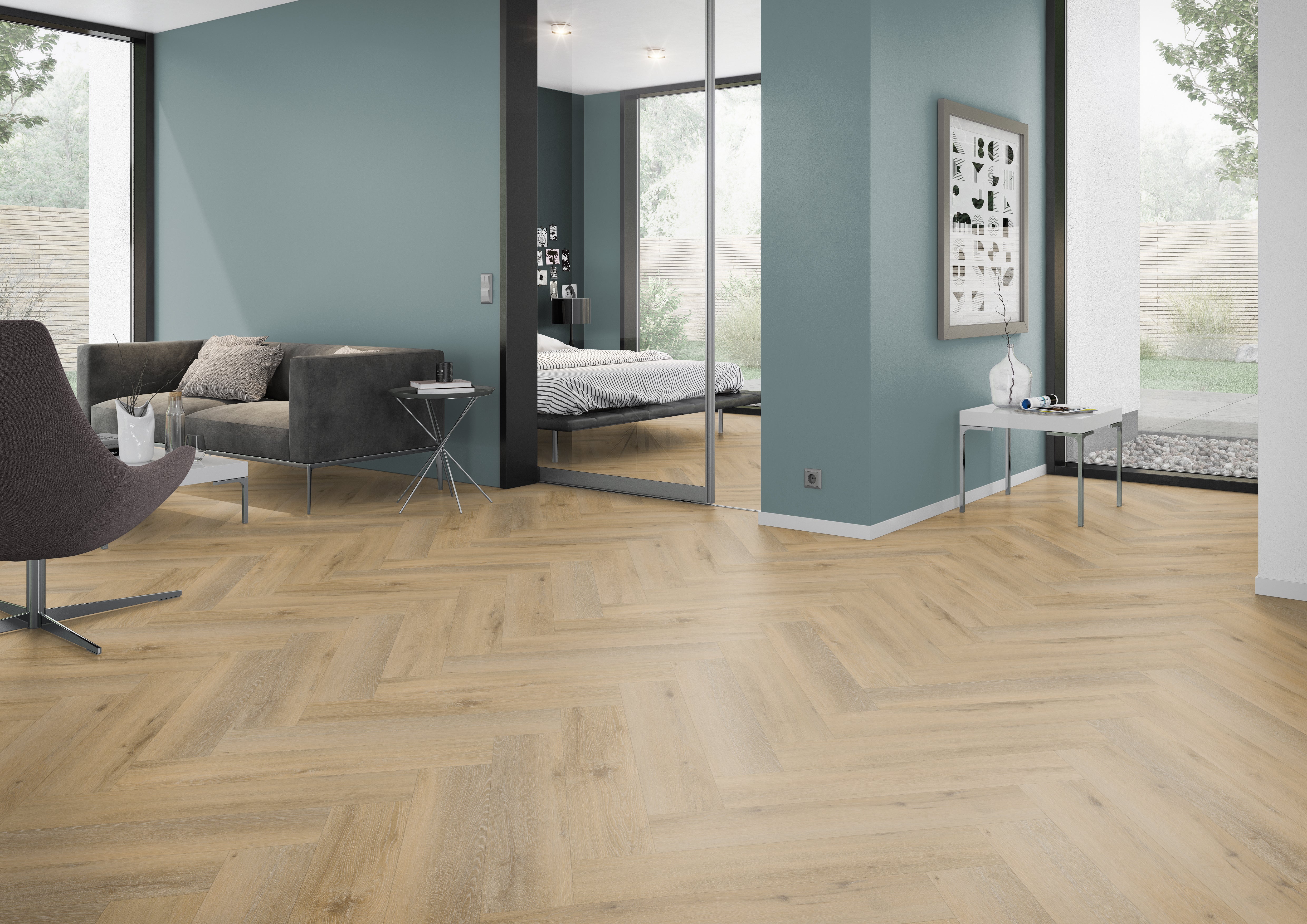 Belakos Attico 80 | PVC Dryback Plak | Houtlook Visgraat XL