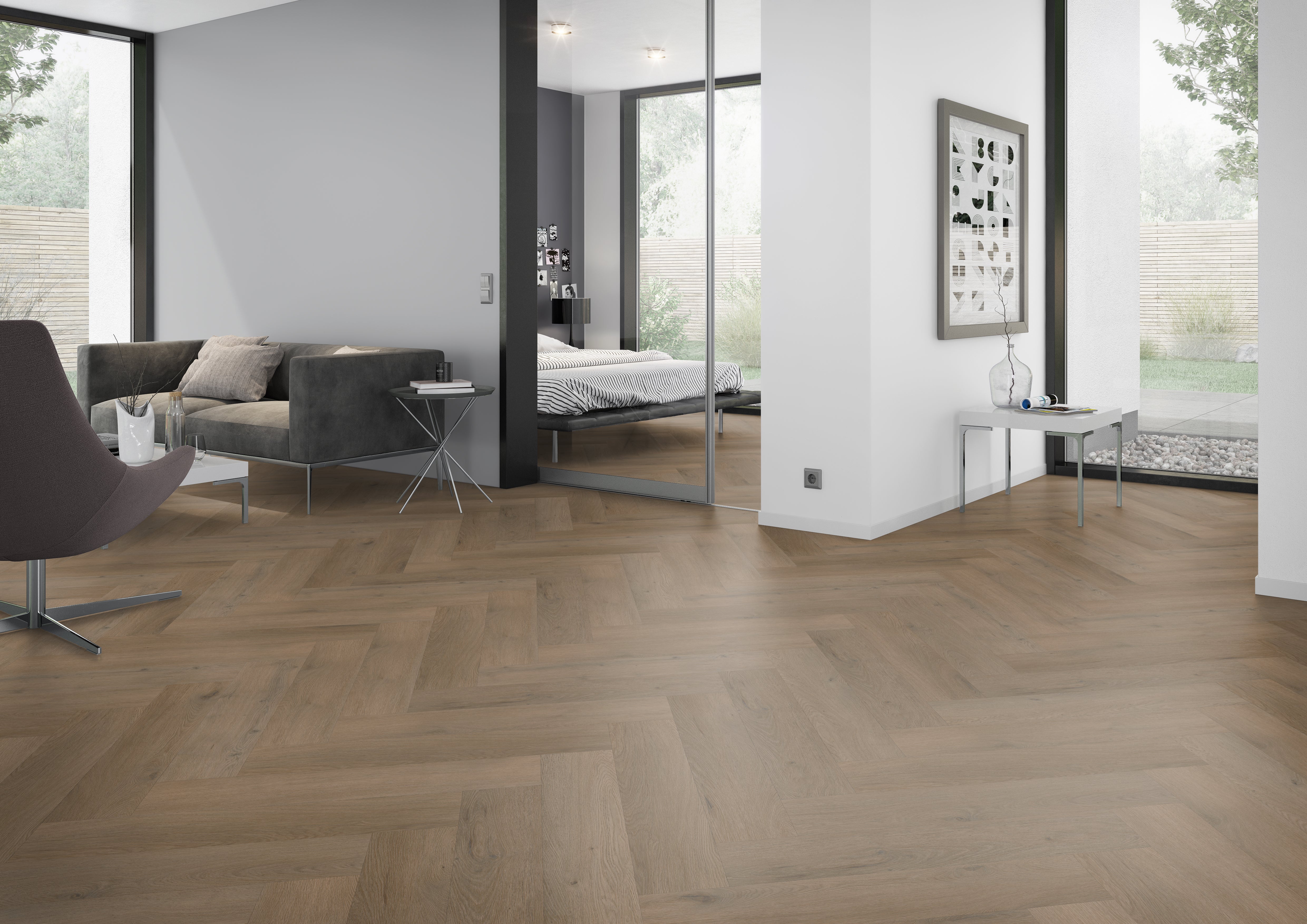 Belakos Attico 84 | PVC Dryback Plak | Houtlook Visgraat XL