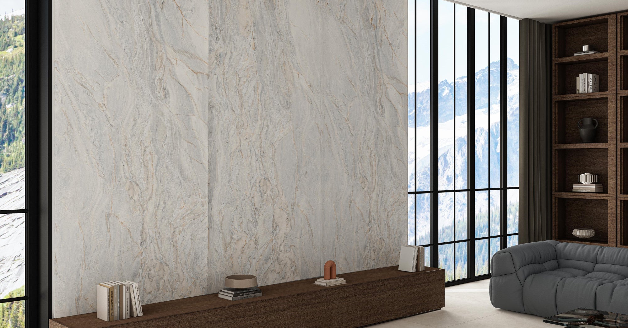Camelia Ice | Tegel 120x280 cm | Hoogglans Grijs Marmelook XXL Tegel