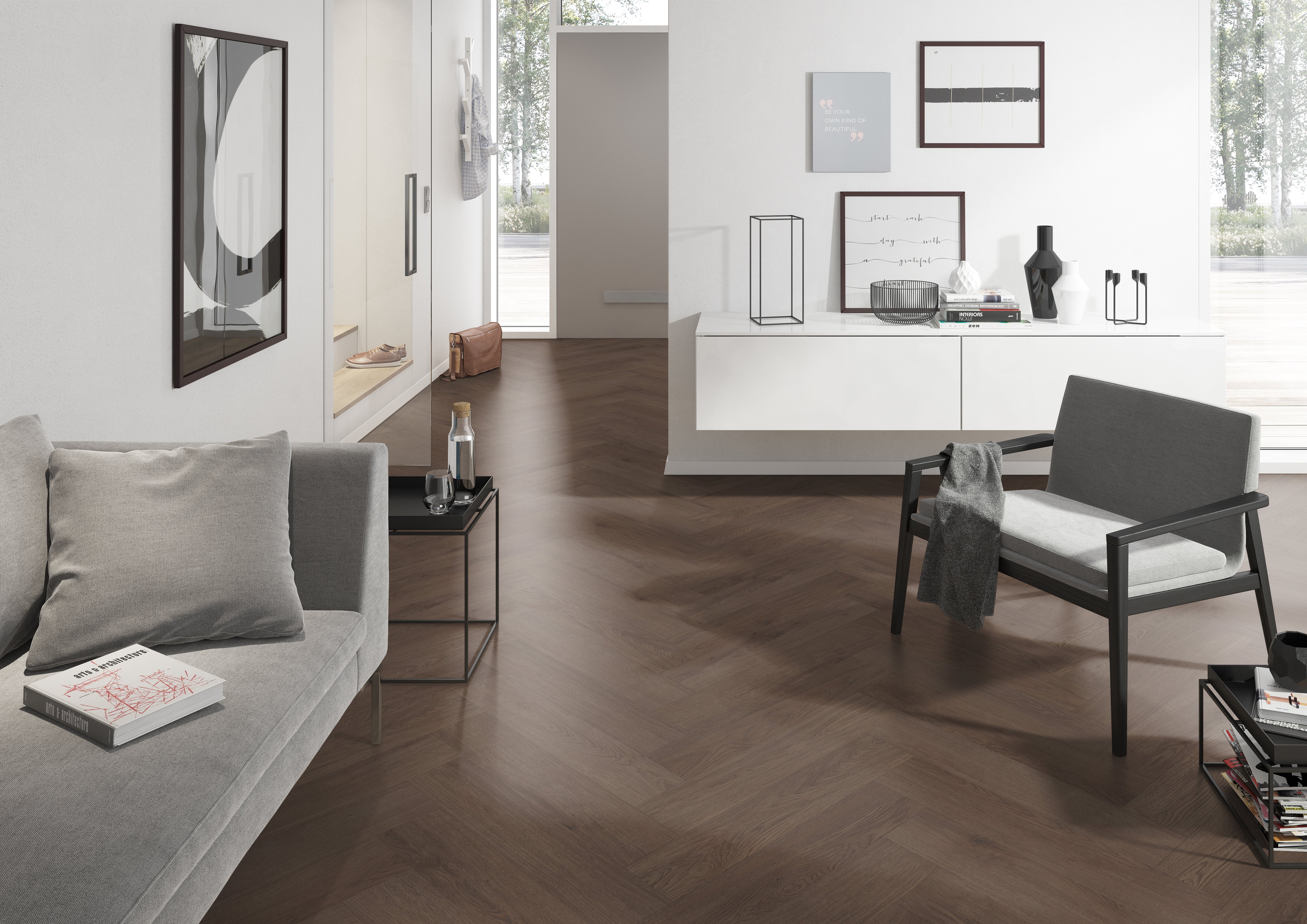 Belakos Monastro 90 | PVC Dryback Plak | Houtlook Visgraat XL