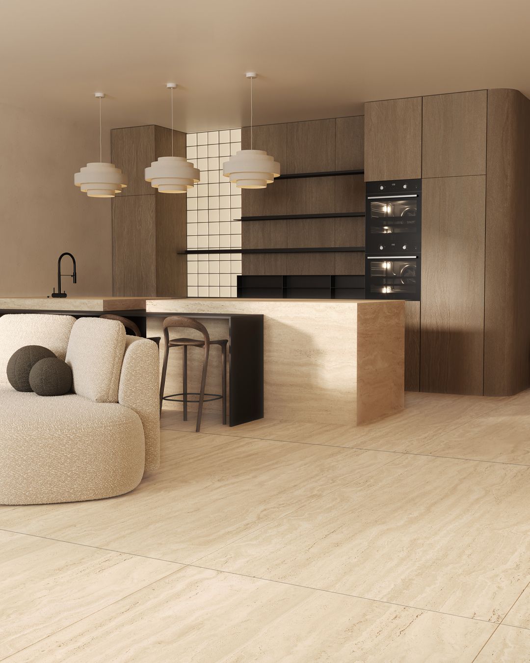 Ravel Beige | Tegel 60x120 cm | Mat Beige Travertin