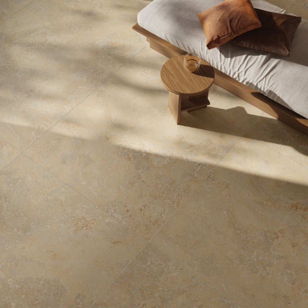 Travertin Cross Beige | 60x60cm | Mat Beige Travertin