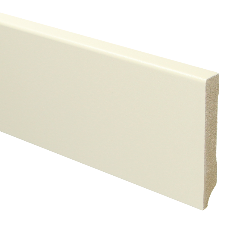 MDF Hoge Plint | 90x15mm - 240 cm | Recht Creme Voorgelakt