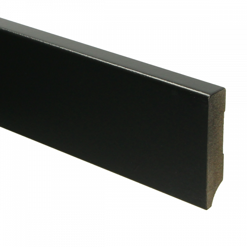 MDF Hoge Plint | 70x15mm - 240 cm | Recht Zwart Voorgelakt