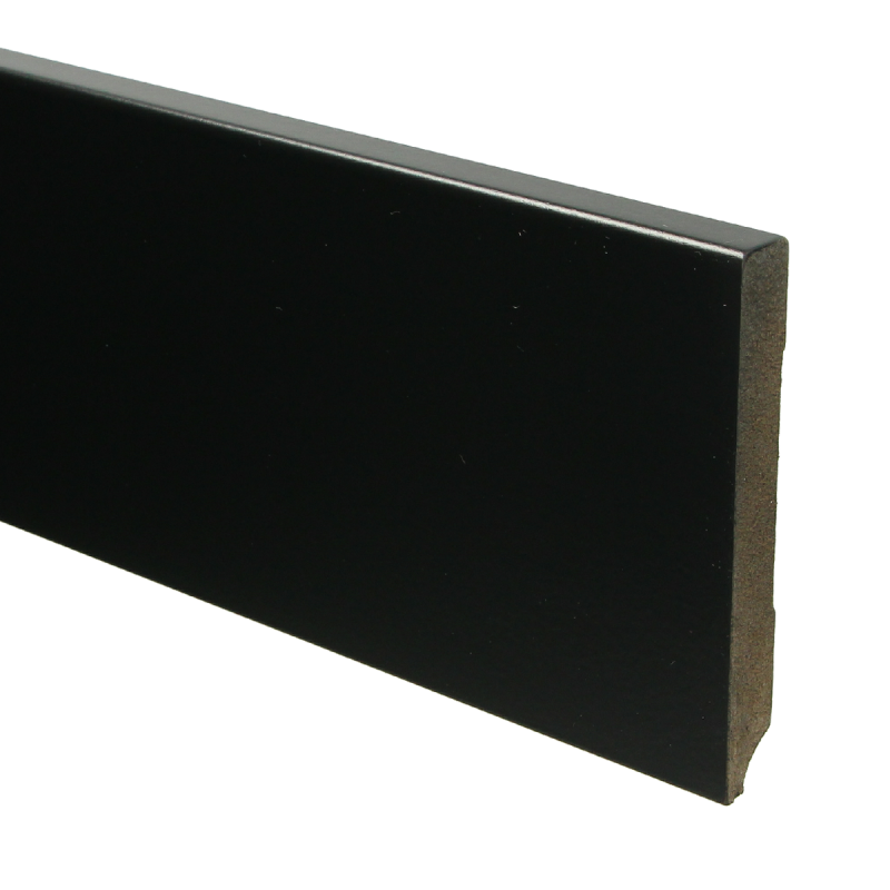 MDF Hoge Plint | 120x15mm - 240 cm | Recht Zwart Voorgelakt